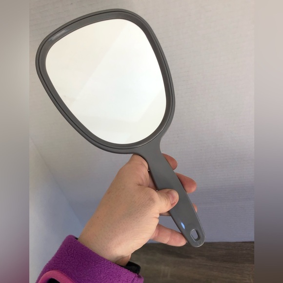 Vtg Gray Handheld Mirror - Picture 3 of 11